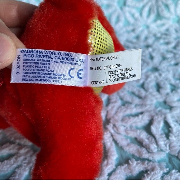 Aurora Dragon flame red Small Sparkle Tales 7" - Enchanting Stuffed Animal plush - Picture 6 of 8